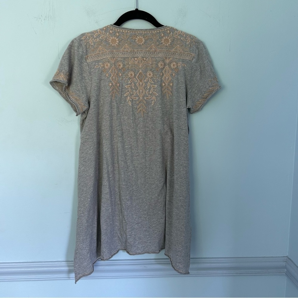 Johnny Was Gray Kemi Knit Drape Short Sleeve Blouse Size Small - Picture 8 of 14